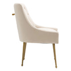 Chaises d'appoint capitonnées en velours pour salle à manger (lot de 2)