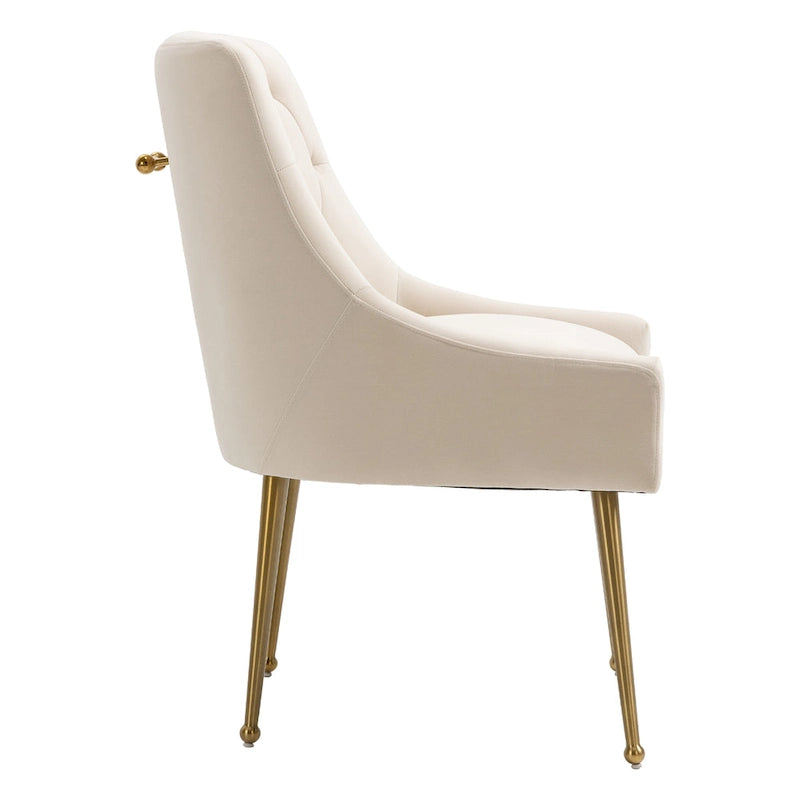 Chaises d'appoint capitonnées en velours pour salle à manger (lot de 2)