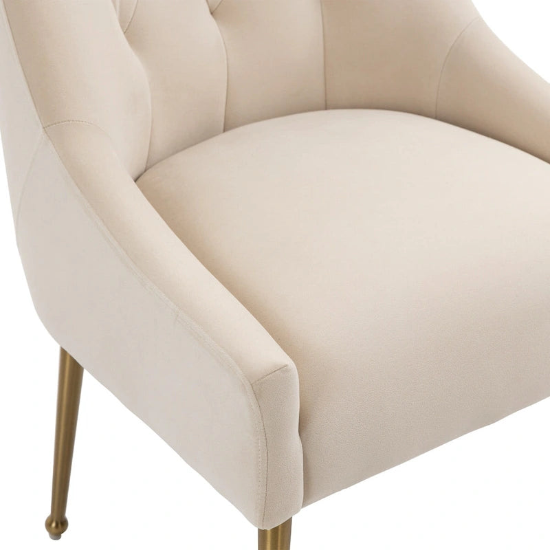 Chaises d'appoint capitonnées en velours pour salle à manger (lot de 2)