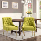 Chaises d'appoint capitonnées en velours pour salle à manger (lot de 2)