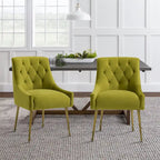 Chaises d'appoint capitonnées en velours pour salle à manger (lot de 2)