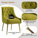 Chaises d'appoint capitonnées en velours pour salle à manger (lot de 2)