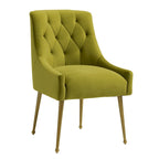 Chaises d'appoint capitonnées en velours pour salle à manger (lot de 2)