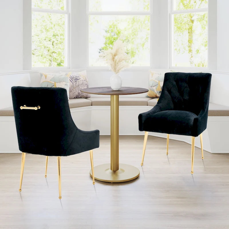 Chaises d'appoint capitonnées en velours pour salle à manger (lot de 2)