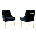 Chaises d'appoint capitonnées en velours pour salle à manger (lot de 2)