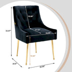 Chaises d'appoint capitonnées en velours pour salle à manger (lot de 2)