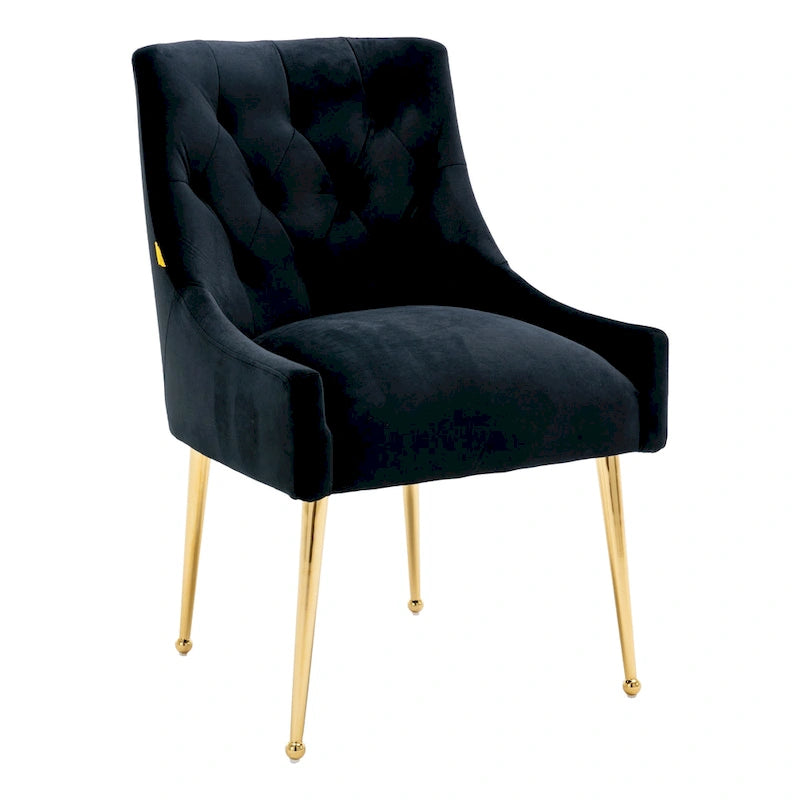 Chaises d'appoint capitonnées en velours pour salle à manger (lot de 2)