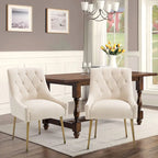 Chaises d'appoint capitonnées en velours pour salle à manger (lot de 2)