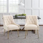 Chaises d'appoint capitonnées en velours pour salle à manger (lot de 2)