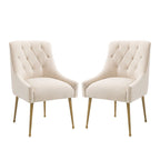 Chaises d'appoint capitonnées en velours pour salle à manger (lot de 2)