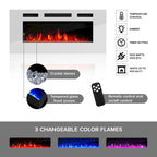 Meuble TV avec cheminée électrique et effet de flamme LED, console multimédia pour téléviseurs jusqu'à 65 po
