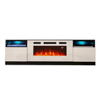 Meuble TV avec cheminée électrique et effet de flamme LED, console multimédia pour téléviseurs jusqu'à 65 po
