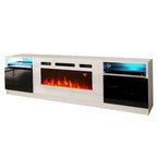 Meuble TV avec cheminée électrique et effet de flamme LED, console multimédia pour téléviseurs jusqu'à 65 po