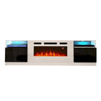 Meuble TV avec cheminée électrique et effet de flamme LED, console multimédia pour téléviseurs jusqu'à 65 po