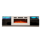 Meuble TV avec cheminée électrique et effet de flamme LED, console multimédia pour téléviseurs jusqu'à 65 po