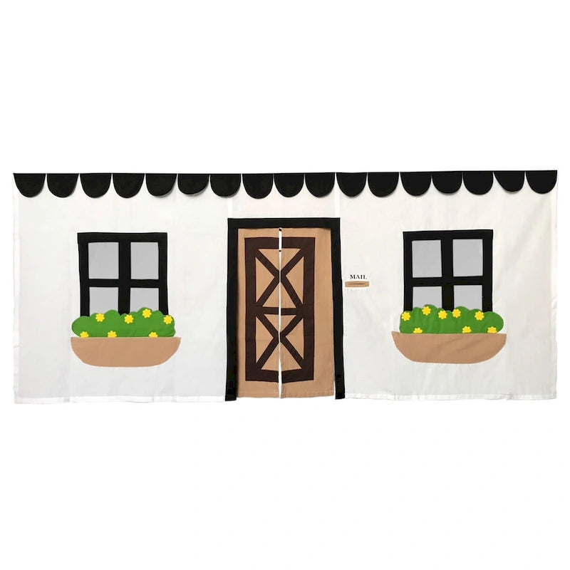 Rideau de lit en coton, jupe de lit rustique pour chambres d'enfants et d'adolescents