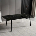 Table à manger rectangulaire 70,8" avec plateau en pierre