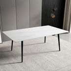 Table à manger rectangulaire 70,8" avec plateau en pierre