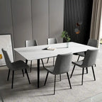 Table à manger rectangulaire 70,8" avec plateau en pierre