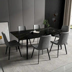 Table à manger rectangulaire 70,8" avec plateau en pierre