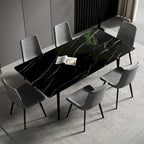 Table à manger rectangulaire 70,8" avec plateau en pierre