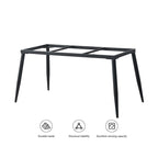 Table à manger rectangulaire 70,8" avec plateau en pierre