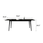 Table à manger rectangulaire 70,8" avec plateau en pierre