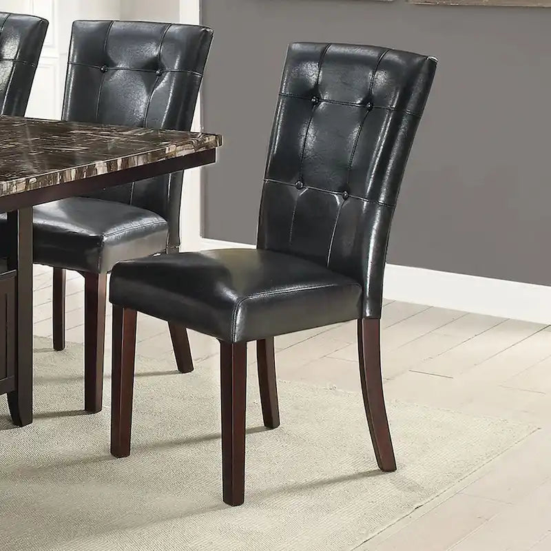 Chaise de salle à manger en cuir, lot de 2