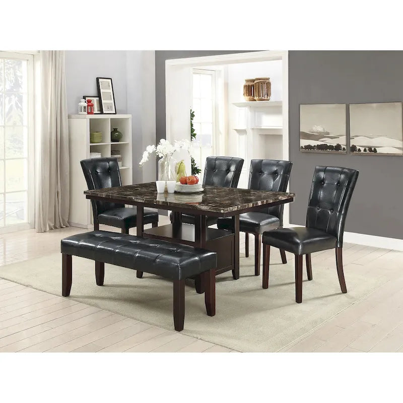 Chaise de salle à manger en cuir, lot de 2