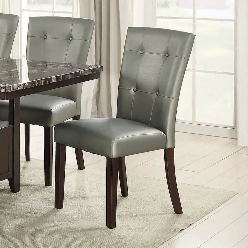 Chaise de salle à manger en cuir, lot de 2