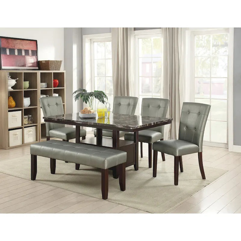 Chaise de salle à manger en cuir, lot de 2