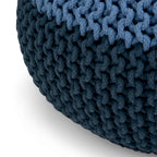 Pouf rond bohème tricoté à la main, repose-pieds tissé artisanal pour salon et chambre à coucher