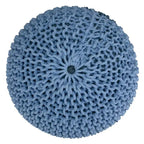 Pouf rond bohème tricoté à la main, repose-pieds tissé artisanal pour salon et chambre à coucher