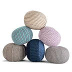 Pouf rond bohème tricoté à la main, repose-pieds tissé artisanal pour salon et chambre à coucher