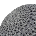 Pouf rond bohème tricoté à la main, repose-pieds tissé artisanal pour salon et chambre à coucher