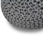 Pouf rond bohème tricoté à la main, repose-pieds tissé artisanal pour salon et chambre à coucher