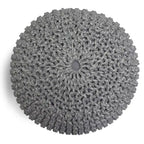 Pouf rond bohème tricoté à la main, repose-pieds tissé artisanal pour salon et chambre à coucher