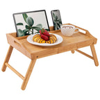 Plateau de lit moyen avec support pour tablette et téléphone, bureau d'ordinateur portable réglable pour canapé