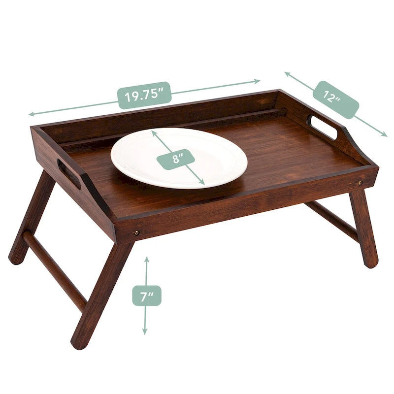 Plateau de lit moyen avec support pour tablette et téléphone, bureau d'ordinateur portable réglable pour canapé