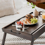 Plateau de lit moyen avec support pour tablette et téléphone, bureau d'ordinateur portable réglable pour canapé