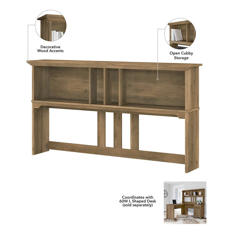 Bureau d'angle en L de 152 cm avec huche, armoire et bibliothèque, poste de travail de bureau à domicile