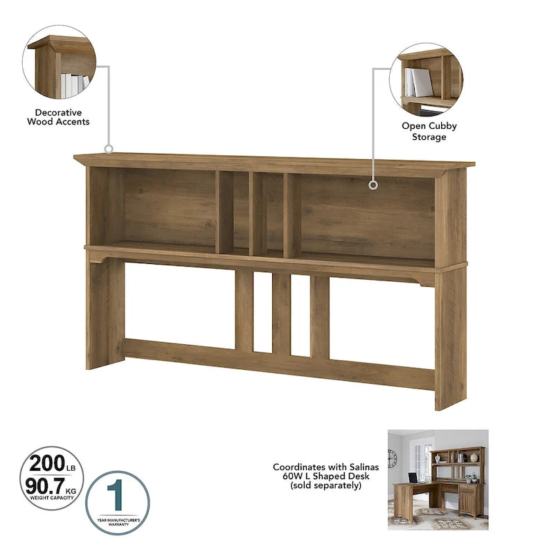 Bureau d'angle en L de 152 cm avec huche, armoire et bibliothèque, poste de travail de bureau à domicile