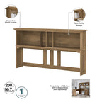 Bureau d'angle en L de 152 cm avec huche, armoire et bibliothèque, poste de travail de bureau à domicile