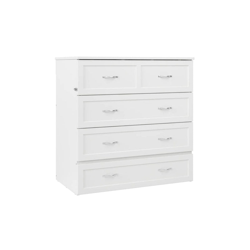 Lit escamotable Twin XL avec matelas inclus, armoire murale blanche gain de place