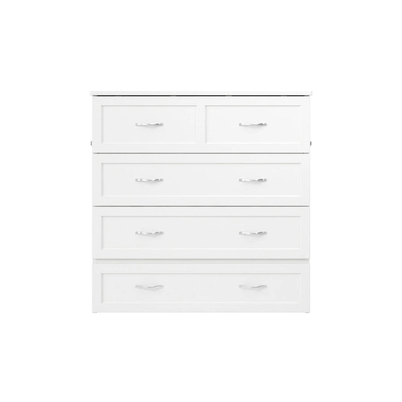 Lit escamotable Twin XL avec matelas inclus, armoire murale blanche gain de place