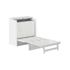 Lit escamotable Twin XL avec matelas inclus, armoire murale blanche gain de place