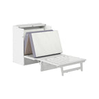 Lit escamotable Twin XL avec matelas inclus, armoire murale blanche gain de place