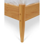 Lit plateforme en bois massif de taille Queen, style Mid-Century