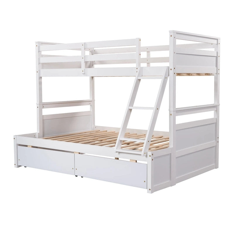 Lit superposé jumeau sur grand lit avec rangement - Espresso (ANCIEN UGS :LP000022AAP)