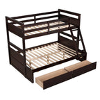 Lit superposé jumeau sur grand lit avec rangement - Espresso (ANCIEN UGS :LP000022AAP)